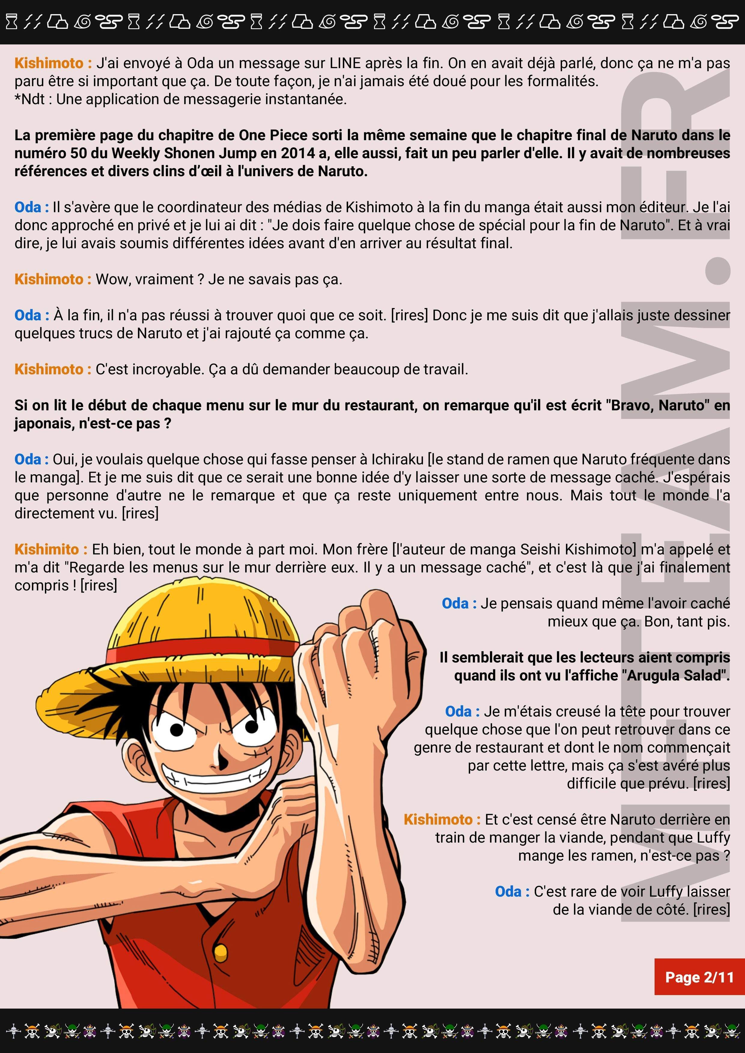 One Piece Scan 786 1 Interview Oda X Kishimoto Lire One Piece Scan En 
